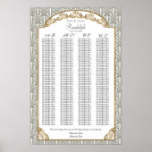 Art Deco Nouveau Modern Fan Muschel Muster Poster (Vorne)