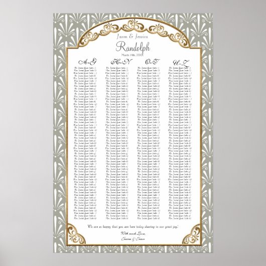 Art Deco Nouveau Modern Fan Muschel Muster Poster (Vorne)