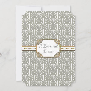 Art Deco Nouveau Moderner Fächerschalen-Muster Einladung