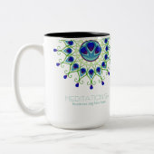 Art Deco Nouveau Peacock Feather Modernes Business Zweifarbige Tasse (Links)