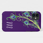 Art Deco Nouveau Peacock Feathers Swirl Case-Mate iPhone Hülle (Rückseite (Horizontal))