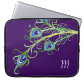 Art Deco Nouveau Peacock Feathers Swirl Laptopschutzhülle (Vorderseite)