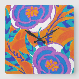 Art Déco Nr. 5 von Seguy in Emporio Moffa Quadratische Wanduhr