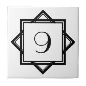 Art Deco Nummer Fliese (Vorderseite)