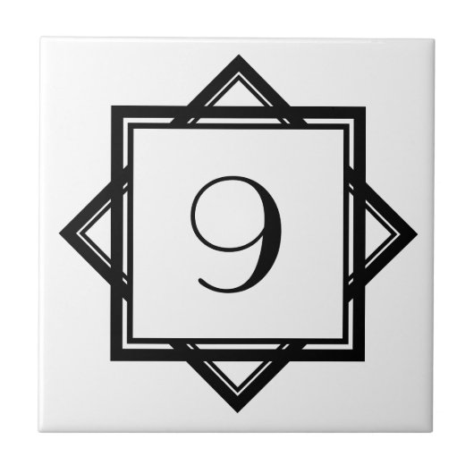 Art Deco Nummer Fliese (Vorderseite)