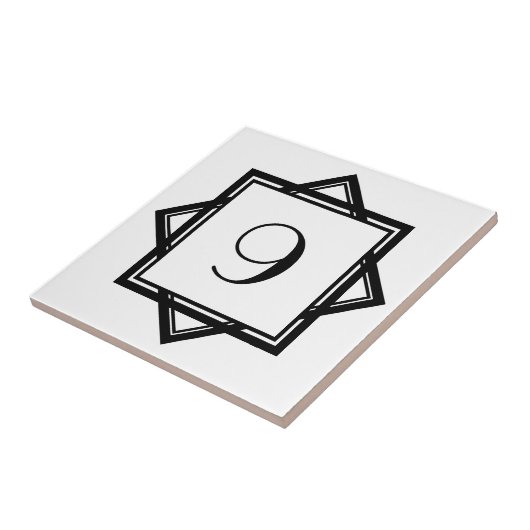 Art Deco Nummer Fliese (Seite)