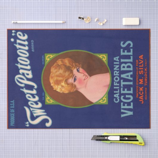 Art Déco - Obst Gemüse - Etikettendekor Seidenpapier (Handwerk)