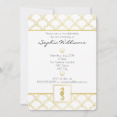 Art Deco Ocean Wave Gold Glitzer Seepferd Geburtst Einladung (Vorderseite)
