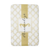 Art Deco Ocean Wave Gold Seepferd Beach House Badematte (Vorderseite Vertikal)