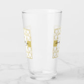 Art Deco Ocean Wave Gold Seepferd Beach House Pint Glas (Links)