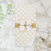 Art Deco Ocean Wave Patten Gold Glitzer Seepferd Badhandtuch Set