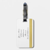 Art Deco Ocean Wave Patten Gold Glitzer Seepferd Gepäckanhänger (Rückseite vertikal)