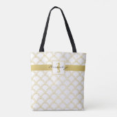 Art Deco Ocean Wave Patten Gold Glitzer Seepferd Tasche (Rückseite)