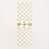 Art Deco Ocean Wave Patten Gold Glitzer Seepferd Yogamatte (Vorderseite)
