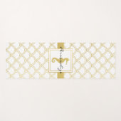 Art Deco Ocean Wave Patten Gold Glitzer Seepferd Yogamatte (Vorderseite (Horizontal))