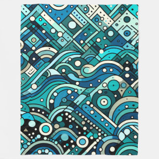 Art Deco Ocean Waves Fleecedecke