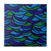 Art Deco Ocean Waves Fliese (Vorderseite)