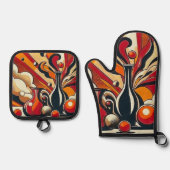 Art Deco Ofenhandschuh & Topflappen-Set (Vorderseite)