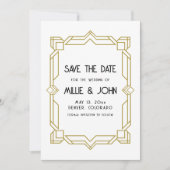 Art Deco, Old Hollywood, 1920er Save the Date Einladung (Vorderseite)