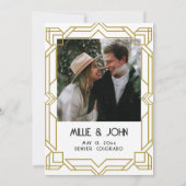 Art Deco, Old Hollywood, 1920er Save the Date Einladung (Rückseite)