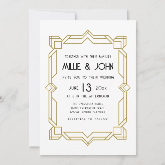 Art Deco, Old Hollywood, 1920's Einladung (Vorderseite)