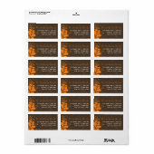 Art Deco Orange Blätter und Wirbel Erntedank Adressaufkleber (Vorne)