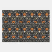 Art Deco Orange Carved Pumpkins Geschenkpapier Set (Vorderseite 3)