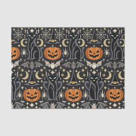 Art Deco Orange Carved Pumpkins Seidenpapier