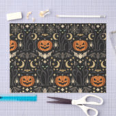 Art Deco Orange Carved Pumpkins Seidenpapier (Handwerk)