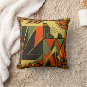 Art Deco Orange Cushion Kissen (Decke)