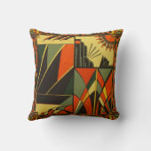 Art Deco Orange Cushion Kissen (Rückseite)
