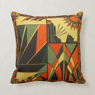Art Deco Orange Cushion Kissen