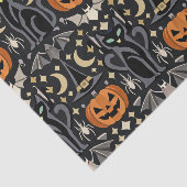 Art Deco Orange Geschnitzte Kürbisse Seidenpapier (Ausschnitt)