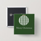 Art Deco Ornament Holday Button, Holly Green Button (Vorne & Hinten)