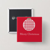 Art Deco Ornament Holday Button, Rot Button (Vorne & Hinten)