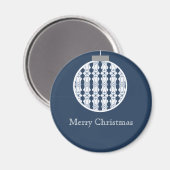 Art Deco Ornament Holiday Magnet, Dunkelblau Magnet (Vorderseite/Rückseite)