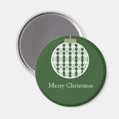 Art Deco Ornament Holiday Magnet, Holly Green Magnet (Vorderseite/Rückseite)