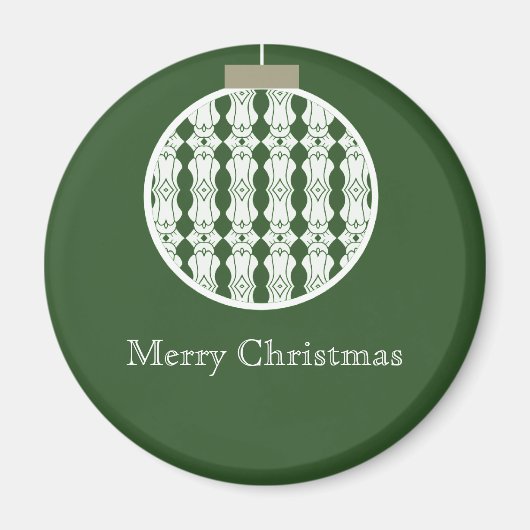 Art Deco Ornament Holiday Magnet, Holly Green Magnet (Vorne)