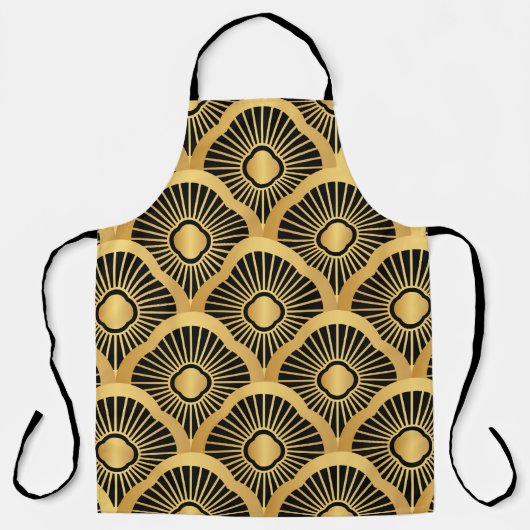 Art Deco Ornament: Nahtloses Vintages Muster Schürze (Vorderseite)