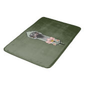 Art Deco Ostrich Blume Green Badematte (Schrägansicht)