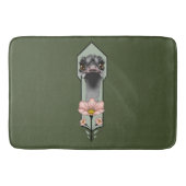 Art Deco Ostrich Blume Green Badematte (Vorderseite)