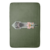 Art Deco Ostrich Blume Green Badematte (Vorderseite Vertikal)