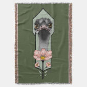 Art Deco Ostrich Blume Green Decke (Vorderseite Vertikal)