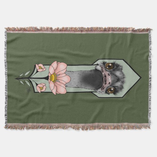 Art Deco Ostrich Blume Green Decke (Vorderseite)