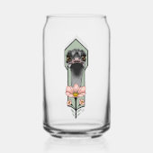 Art Deco Ostrich Blume Green Dosenglas (Vorderseite)