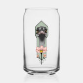 Art Deco Ostrich Blume Green Dosenglas (Rückseite)