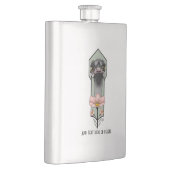 Art Deco Ostrich Blume Green Flachmann (Rechts)