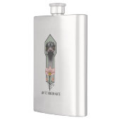 Art Deco Ostrich Blume Green Flachmann (Links)