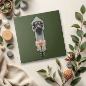 Art Deco Ostrich Blume Green Fliese