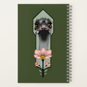 Art Deco Ostrich Blume Green Notizblock (Rückseite)